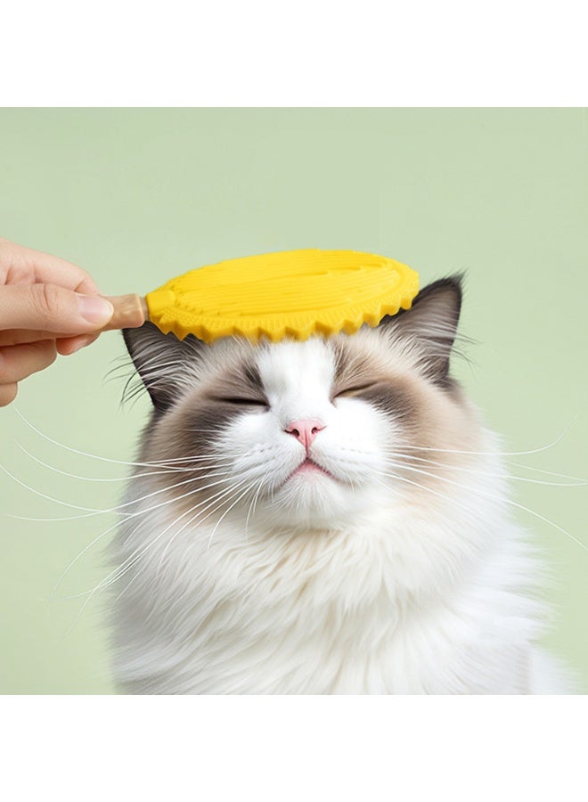 عام فرشاة قطط هدايا، إكسسوارات مستلزمات حيوانات أليفة ناعمة للجرو والحيوانات ذات الشعر الطويل، كلب أصفر | مستلزمات الحيوانات الأليفة | مستلزمات الكلاب | العناية | فرش، أمشاط ومكابس. - Image 3